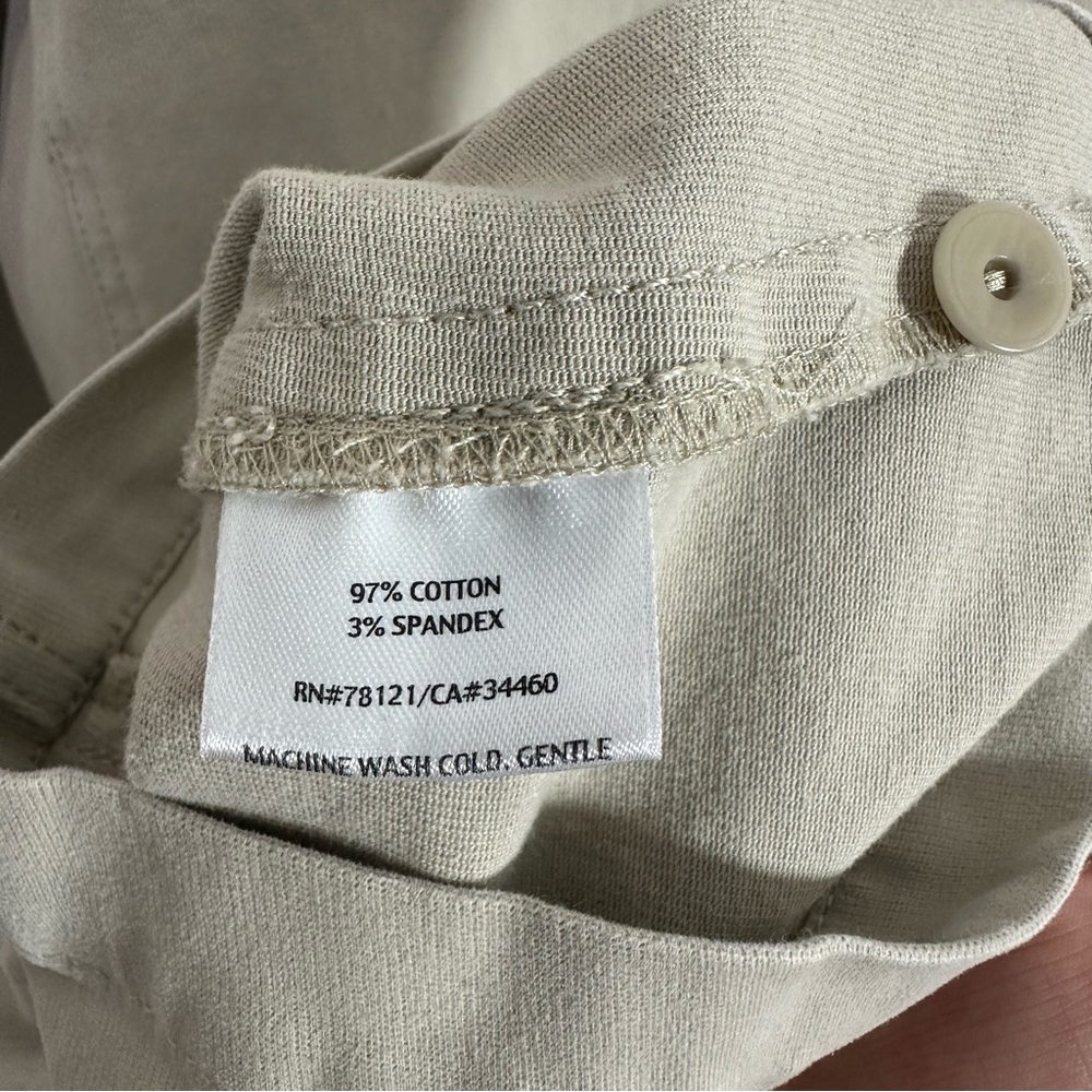 Eileen Fisher Khaki Beige Straight Leg High Rise Pants - Picture 7 of 8